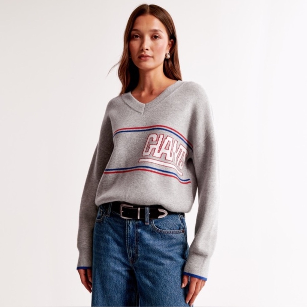 new york giants luxeloft v-neck sweater